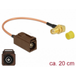 DeLOCK 89684 coaxial cable RG-316 0.2 m FAKRA F SMA Black, Brown, Gold, Yellow