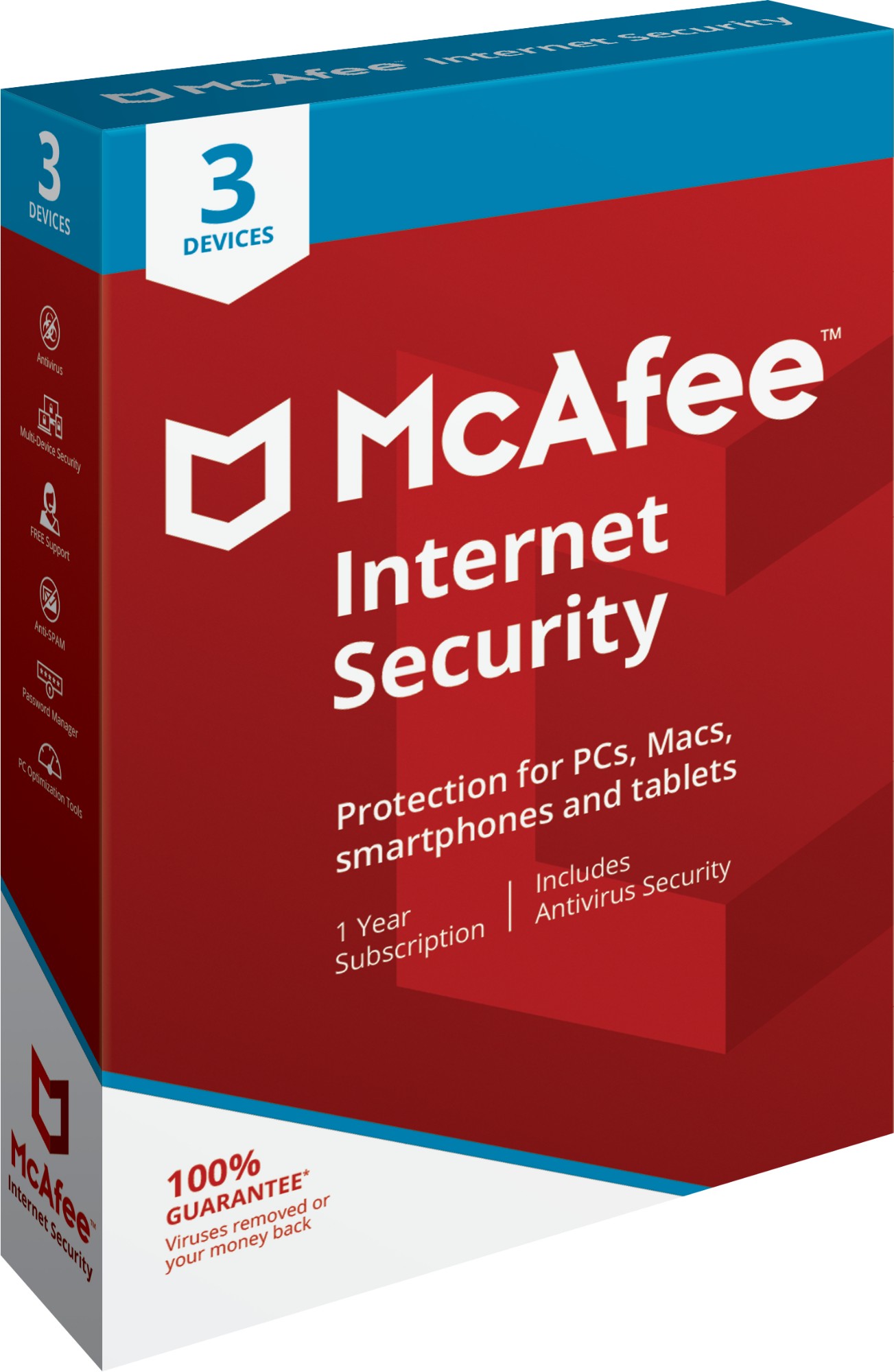 McAfee Internet Security 3 license(s) 1 year(s)