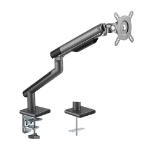 Brateck Single Monitor Premium Slim Aluminum Spring-Assisted Monitor Arm Fix Most 17'-32' Monitor Up to 9kg per screen VESA 75x75/100x100 - Space Grey