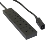 Videk C14 Plug to 4 x UK Mains Sockets 2m - Black