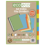 Eco Eco A4 50% Recycled Index File Dividers - 1 Set of 10