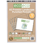 Eco Eco A3 100% Recycled Bag Multi Punched Pockets - Pack of 10