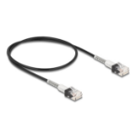 DeLOCK RJ45 Network Cable with double bend protection Cat.6A UTP Slim 0.5 m black