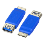 EFB Elektronik EB550 tussenstuk voor kabels USB 3.0 A Micro-USB 3.0 B Blauw