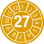 Brady DATE INSPECTION LBLS B-429 2027 - DIA 10 self-adhesive label Round Permanent Orange, White 15 pc(s)