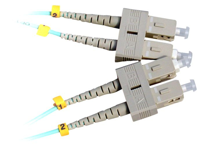 Image of Lanview LVO231475 fibre optic cable 5 m 2x SC OM3 Aqua colour