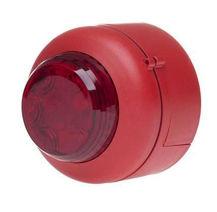VXB  24v LED Beacon, red  body, red lens. Deep base. thumbnail