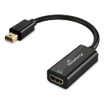 MediaRange Mini DisplayPort to HDMI Converter, 10 Gbps, 20cm, Black