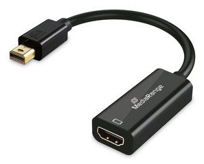 MediaRange Mini DisplayPort to HDMI Converter. 10 Gbps. 20cm. Black