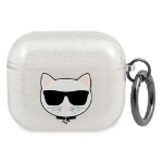 Karl Lagerfeld AirPods 3 silicone case Glitter Choupette - Silver