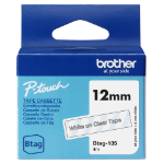 Brother BTAG-135 DirectLabel-etikettes white on Transparent 12mm x 4m for Brother Btag 12mm