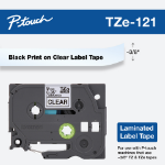 Brother TZE121G label-making tape Black on transparent TZe