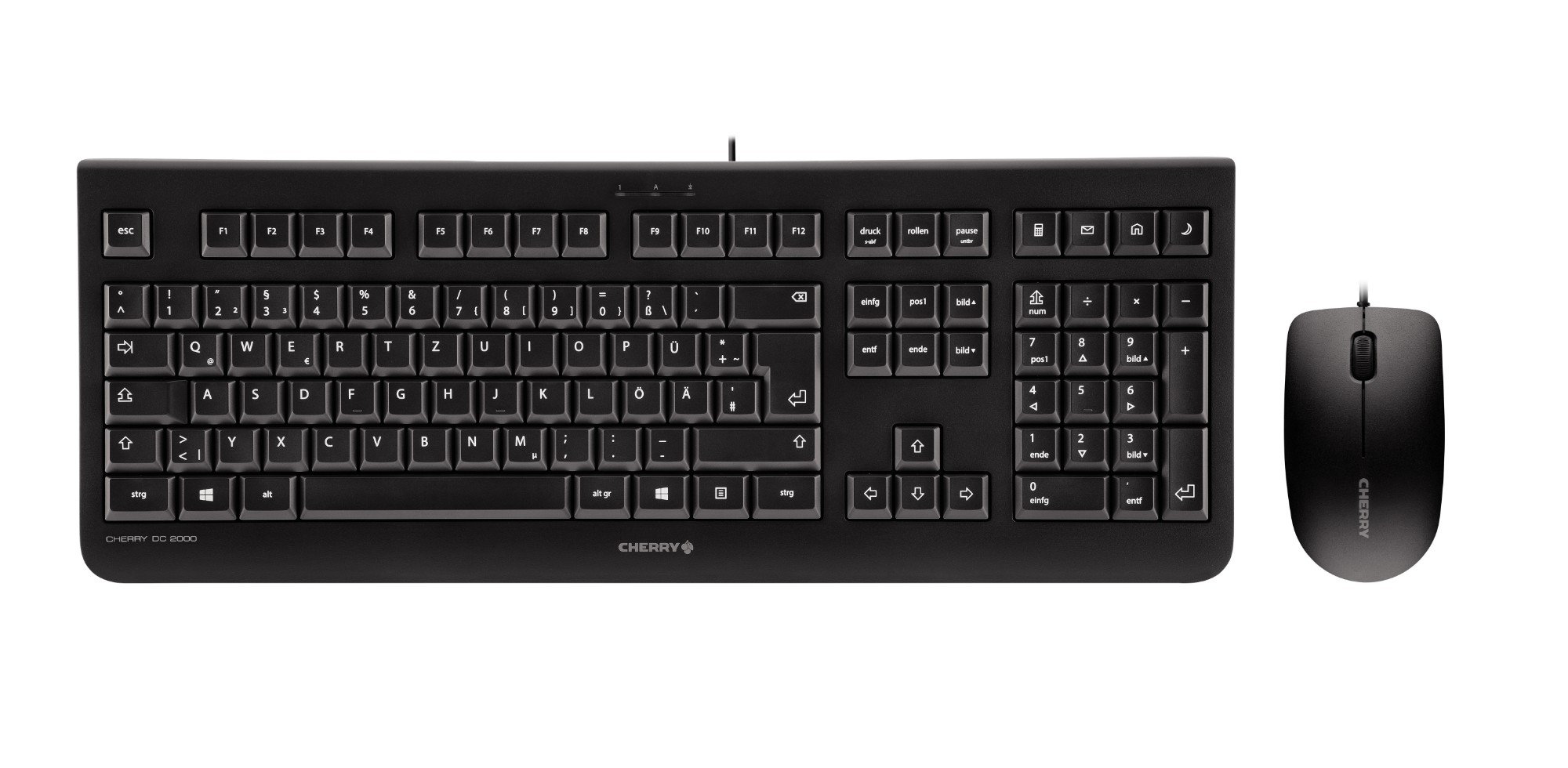 CHERRY DC 2000 keyboard Mouse included Universal USB AZERTY Belgian Black
