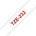 Brother TZE-232 DirectLabel red on white Laminat 12mm x 8m for Brother P-Touch TZ 3.5-18mm/6-12mm/6-18mm/6-24mm/6-36mm