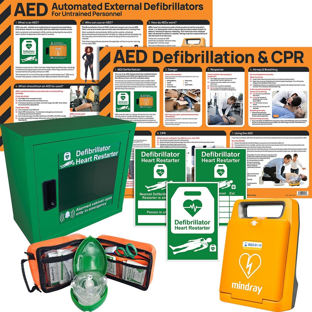 Mindray C1A Fully Automatic AED Bundle with Cabinet 36720J