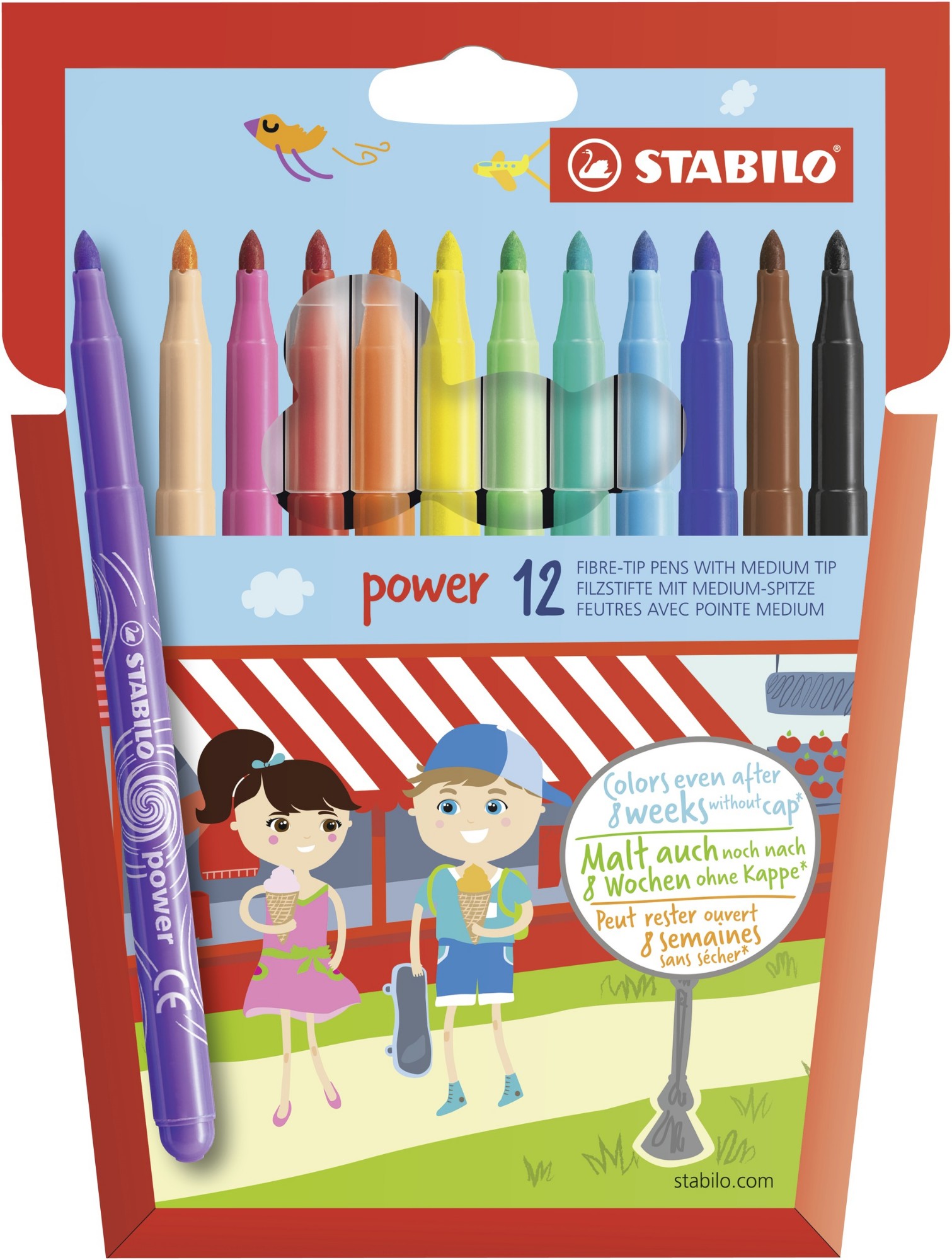 Photos - Felt Tip Pen STABILO power felt pen Medium Multicolour 12 pc(s) 280/12-01 