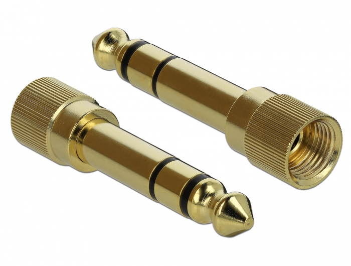 DeLOCK 65983 cable gender changer 6.35mm 3.5mm Gold