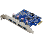 VisionTek 4 Port USB 3.0 x1 PCIe interface cards/adapter USB 3.2 Gen 1 (3.1 Gen 1) Internal