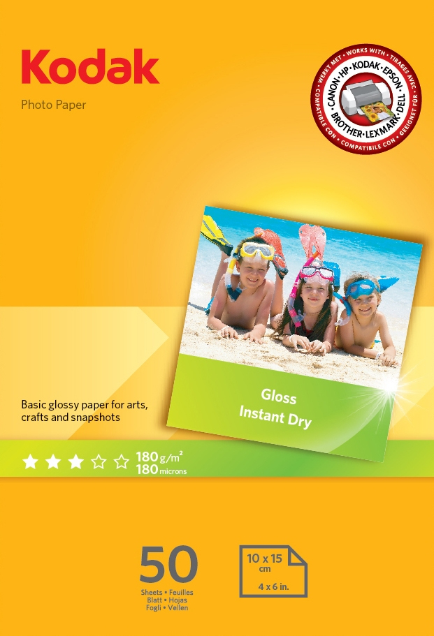 Image of Kodak 5740-506 photo paper A6 Yellow Gloss