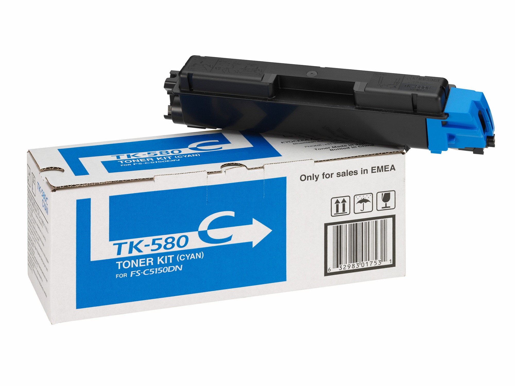 Kyocera TK-580C Cyan Toner Cartridge 1T02KTCNL0