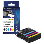 Freecolor K10327F7 inktcartridge 5 stuk(s) Compatibel High (L) Yield Zwart, Cyaan, Magenta, Geel