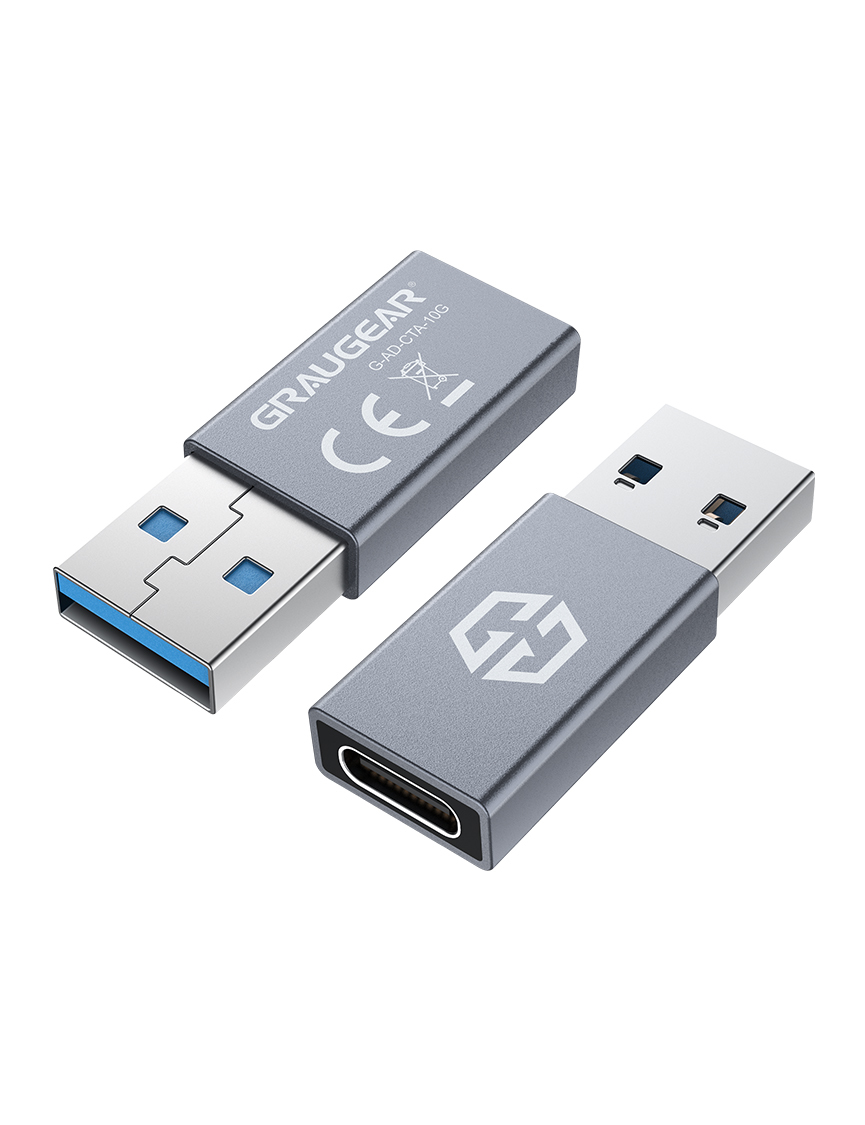 GRAUGEAR G-AD-CTA-10G cable gender changer USB-A USB-C Silver