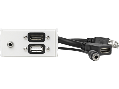 Image of Vivolink WI221281 socket-outlet HDMI + USB A + 3.5mm White