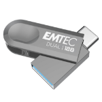 Emtec D280 Dual USB flash drive 128 GB USB Type-A / USB Type-C 3.2 Gen 1 (3.1 Gen 1) Silver