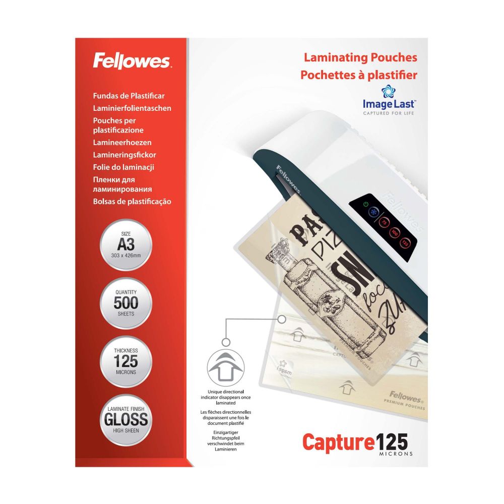 A3 Laminating Pouches Gloss Finish 500 Sheets 125 Micron High Quality Finish thumbnail