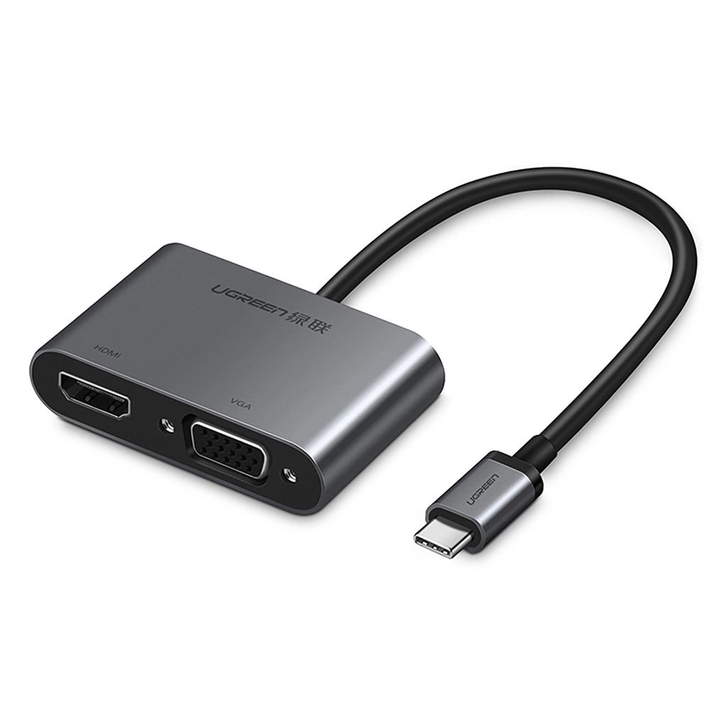 EU Product - USB-C to HDMI / VGA / USB-A 3.0 / USB-C PD Adapter - Gray thumbnail