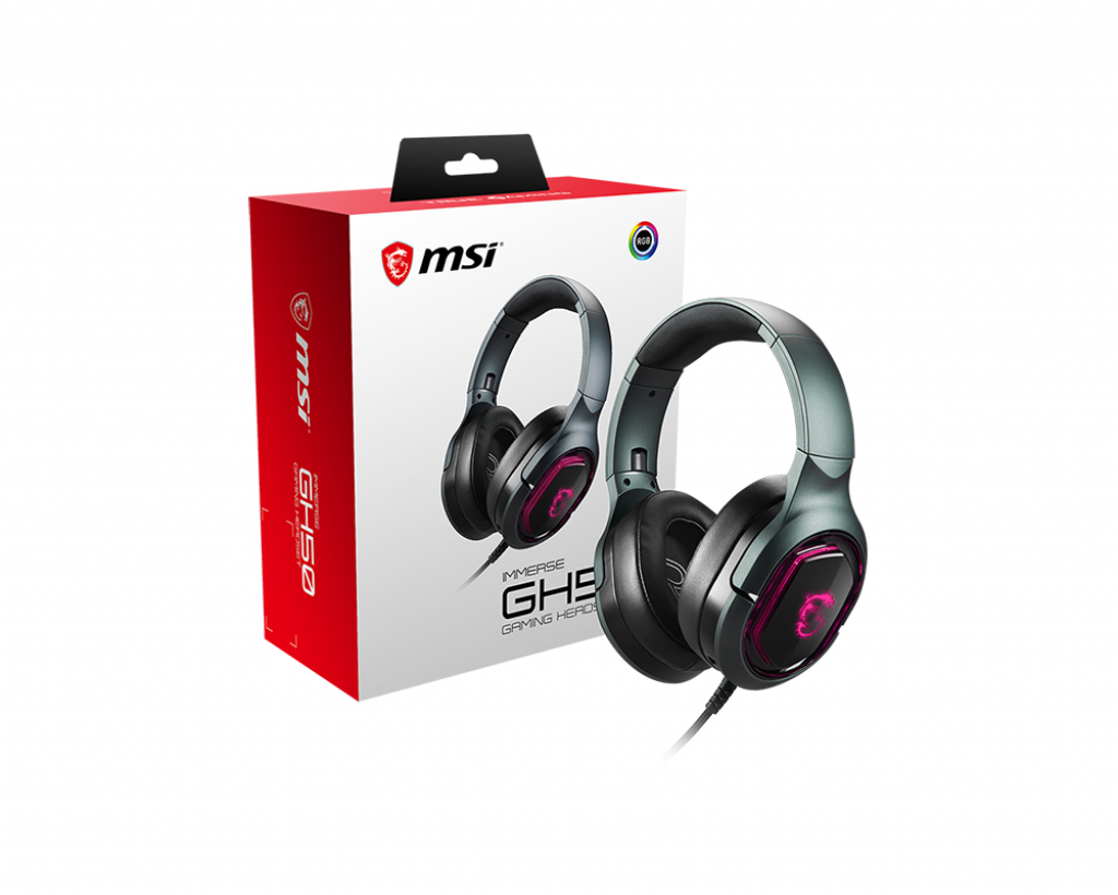 Image of MSI IMMERSE GH50 7.1 Virtual Surround Sound RGB Gaming Headset...