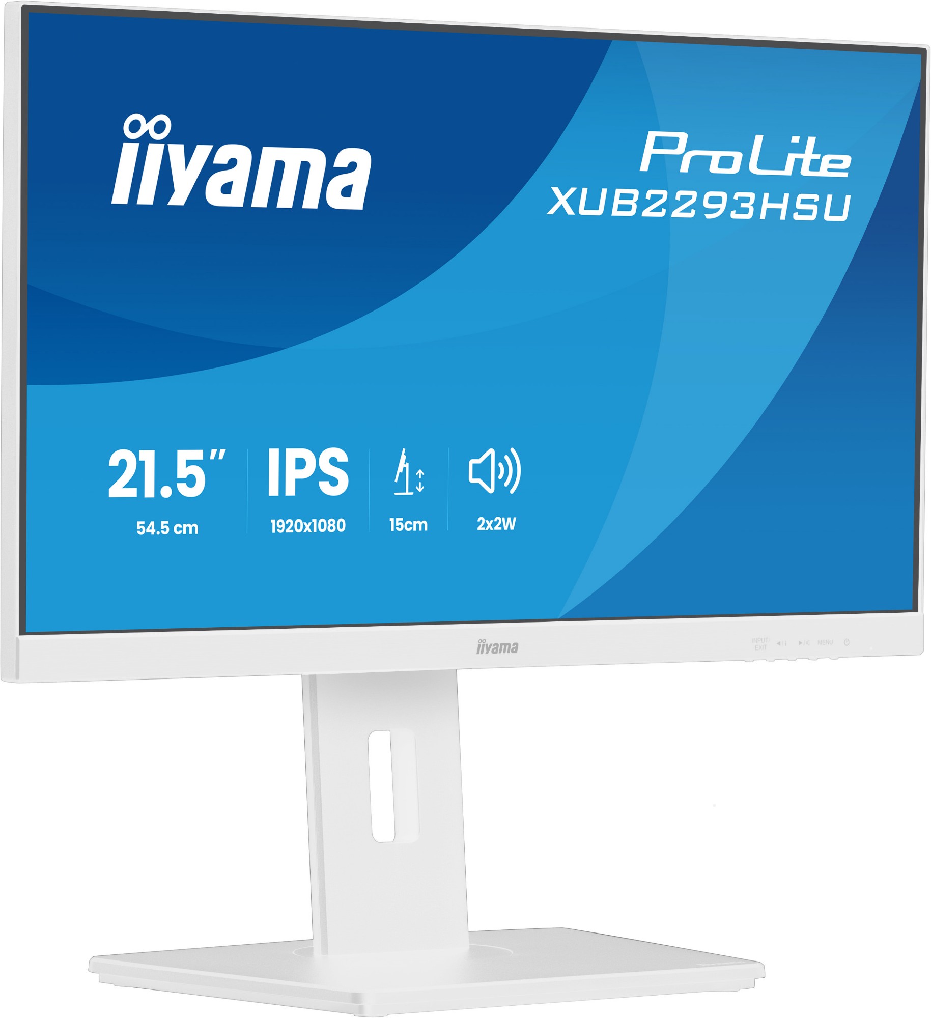 iiyama ProLite 21.5” IPS monitor with a three-side borderless design, integrated USB hub, 100Hz refresh rate and height-adjustable stand