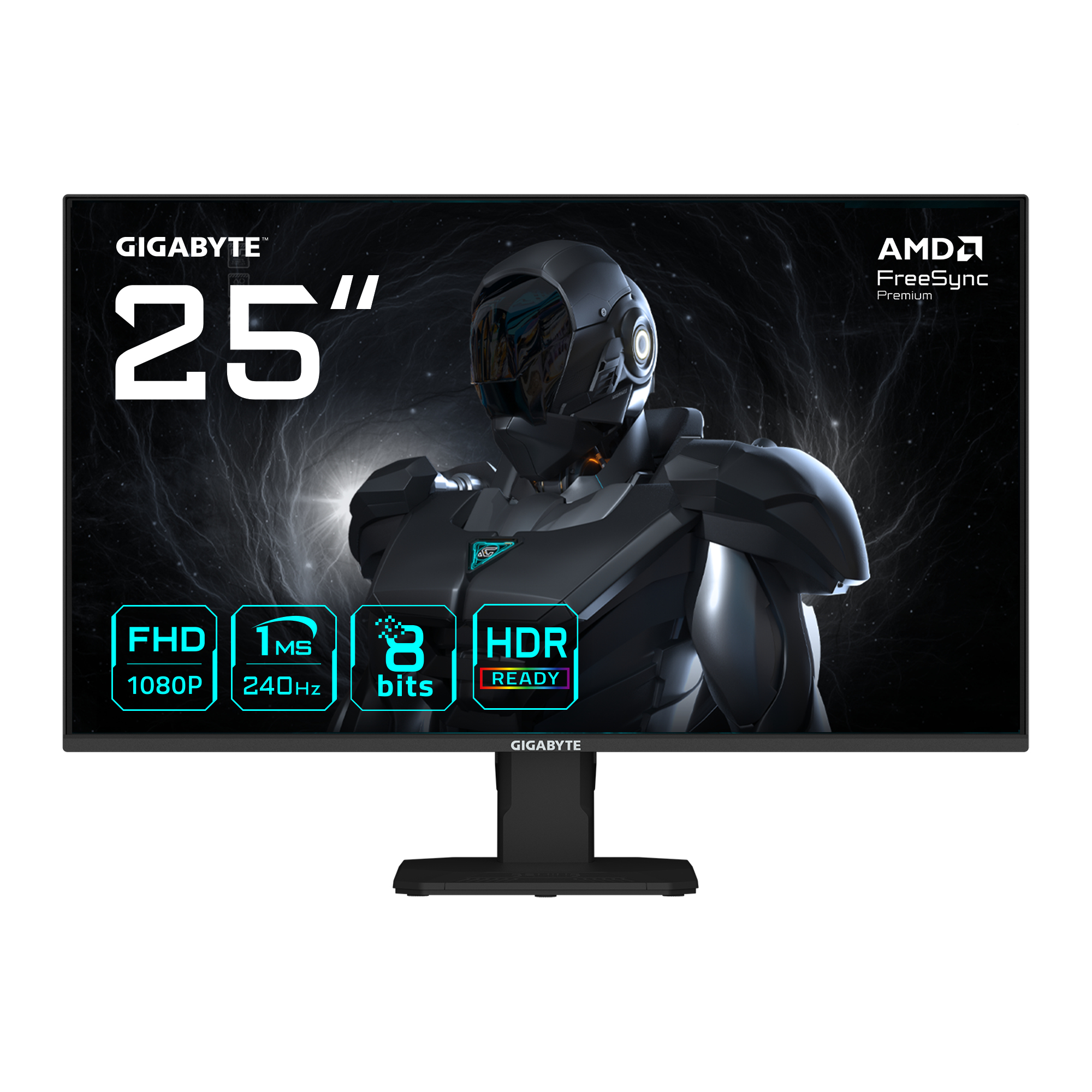 GIGABYTE GS25F2A 25" FHD Gaming Monitor - 1920 x 1080, 240Hz, 1ms, 300 cd/mÂ², Display HDR 10, HDMI 2.0, Displayport 1.4