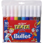 TEXTA BULLET TIP COLOURING MARKER WALLET 10