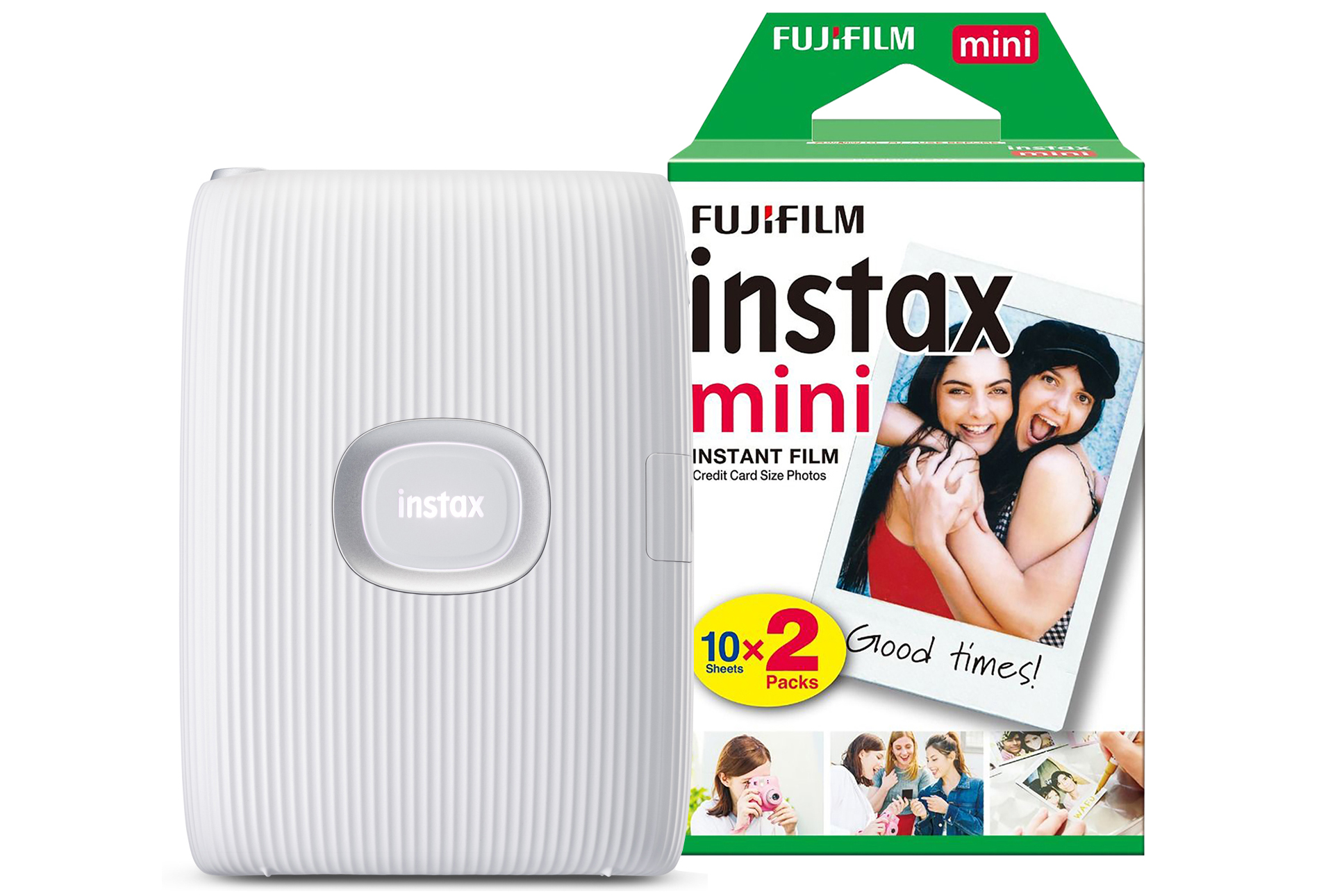 16767193+20 FUJI Instax Mini Link 2 Wireless Photo Printer with 20 Shot Pack - Clay White