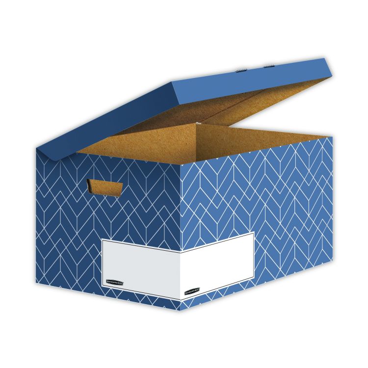 4484101 BANKERS BOX Decor Flip Top Box - Urban Slate Blue Pack of 5