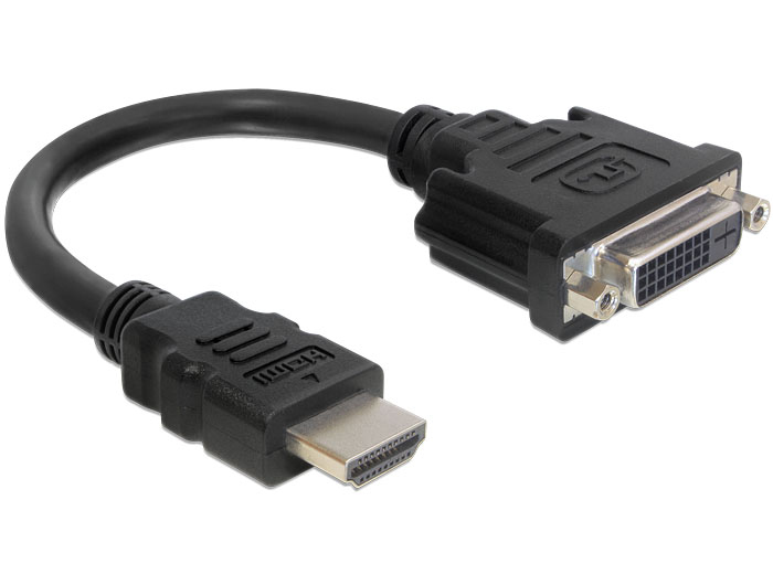 Image of DeLOCK 0.2m HDMI-DVI M/F HDMI Type A (Standard) DVI-D Black