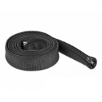 DeLOCK Braided Sleeve with zip fastener heat-resistant 2 m x 30 mm black