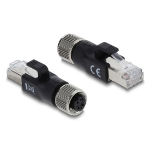 DeLOCK 90832 tussenstuk voor kabels M12 4-pin RJ-45 Zwart