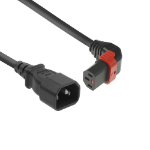 ACT Netsnoer C14 - C13 IEC Lock (boven haaks) zwart 2 m, PC2047