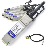 AddOn Networks 5m, QSFP28/4xQSFP28 InfiniBand/fibre optic cable 1 m Black, Silver