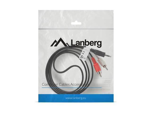 Lanberg CA-MJRC-10CC-0015-BK audio cable 1.5 m 3.5mm 2 x RCA Black