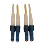Tripp Lite N370X-05M 400G Duplex Singlemode 9/125 OS2 Switchable Fiber Optic Cable (LC/UPC M/M), LSZH, Yellow, 5 m (16.8 ft.)