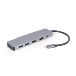 Gembird A-CM-COMBO3-03 interface hub USB 3.2 Gen 1 (3.1 Gen 1) Type-C 5000 Mbit/s Grey