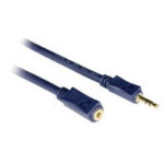 C2G 6ft Velocity™ 3.5mm Stereo Audio Extension Cable M/F audio cable 72" (1.83 m) Blue