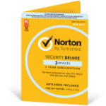 NortonLifeLock Security Deluxe 2020, 3 Device, 12 Months, PC, MAC, Android, iOS, OEM - Non Subscription