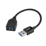 Siig USB 3.0 AM/AF, 0.2 m USB cable USB 3.2 Gen 1 (3.1 Gen 1) 7.87" (0.2 m) USB A Black