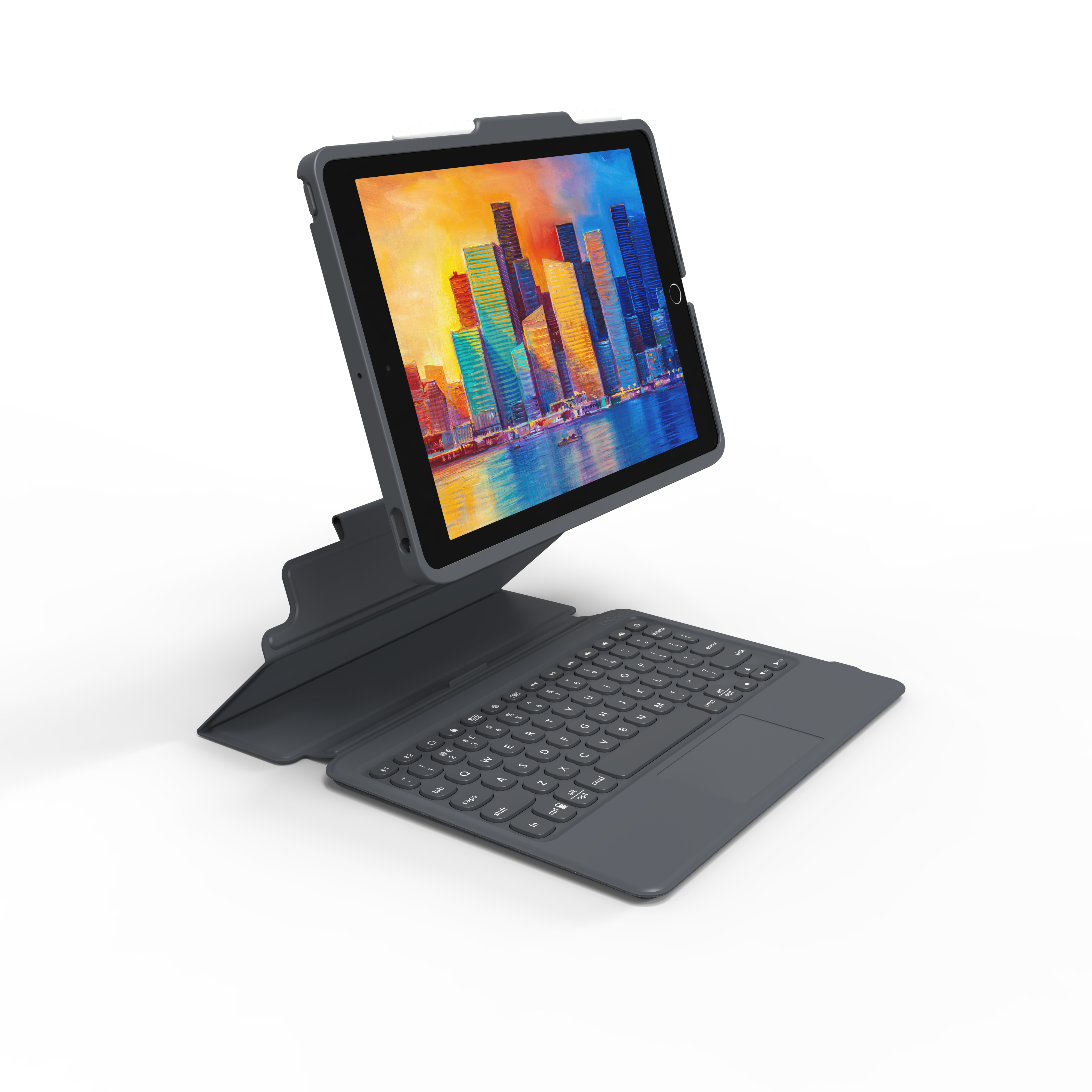 Image of ZAGG Keyboard Pro Keys with Trackpad-Apple-iPad 10.2-Black/Gray-UK