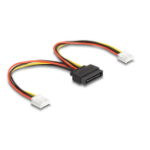 DeLOCK SATA Power Cable 15 pin plug to 2 x Floppy 4 pin female 15 cm