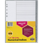 MARBIG INDICES PP A4 GREY 1-31 TAB